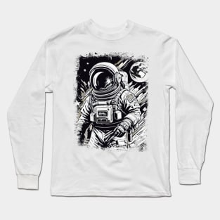 Astronaut in space Abstract Science fiction illustration Long Sleeve T-Shirt